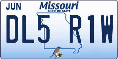 MO license plate DL5R1W