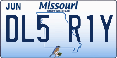 MO license plate DL5R1Y