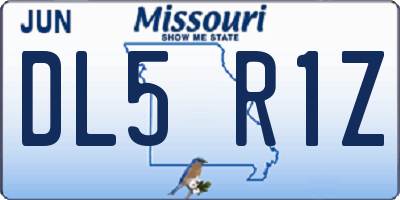 MO license plate DL5R1Z