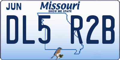 MO license plate DL5R2B