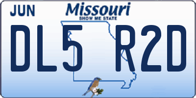 MO license plate DL5R2D
