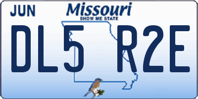 MO license plate DL5R2E