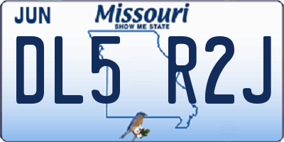 MO license plate DL5R2J