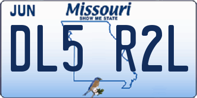 MO license plate DL5R2L