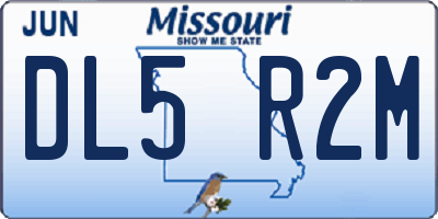 MO license plate DL5R2M