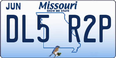 MO license plate DL5R2P