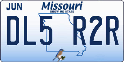 MO license plate DL5R2R
