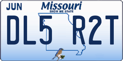 MO license plate DL5R2T