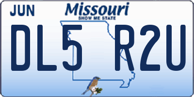MO license plate DL5R2U