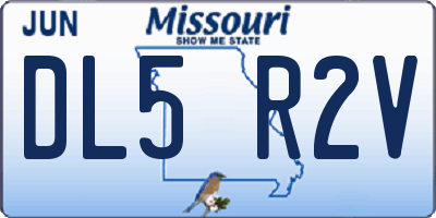 MO license plate DL5R2V