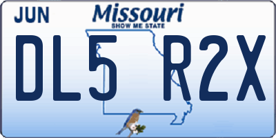 MO license plate DL5R2X