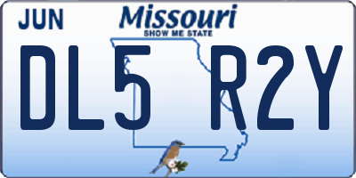 MO license plate DL5R2Y