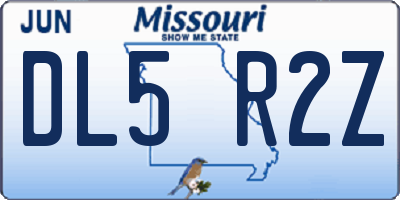 MO license plate DL5R2Z