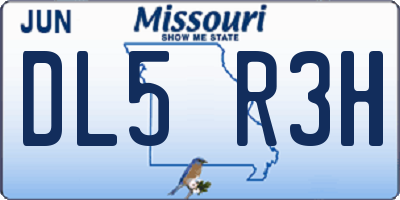 MO license plate DL5R3H