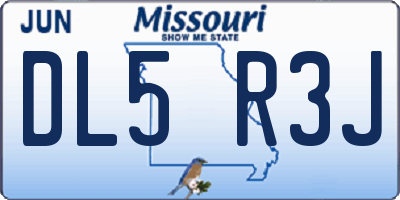 MO license plate DL5R3J
