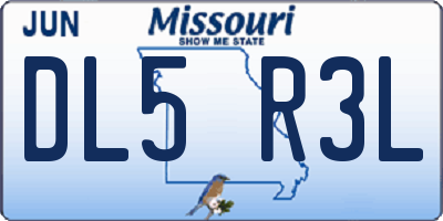 MO license plate DL5R3L