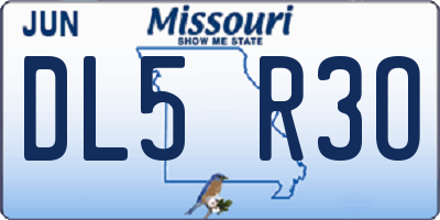 MO license plate DL5R3O