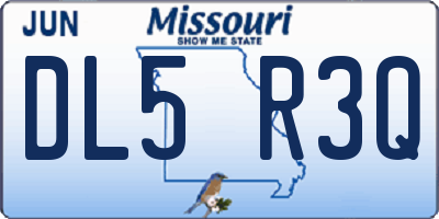 MO license plate DL5R3Q