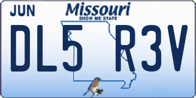 MO license plate DL5R3V