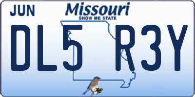 MO license plate DL5R3Y