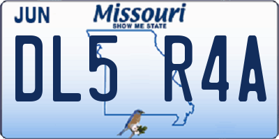MO license plate DL5R4A