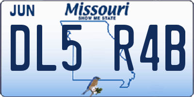 MO license plate DL5R4B