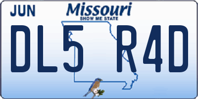 MO license plate DL5R4D