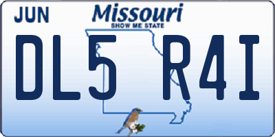 MO license plate DL5R4I