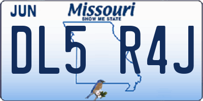 MO license plate DL5R4J