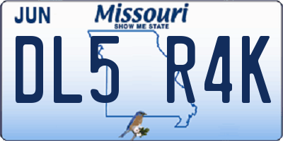 MO license plate DL5R4K