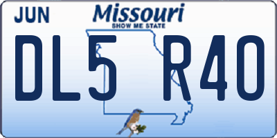 MO license plate DL5R4O