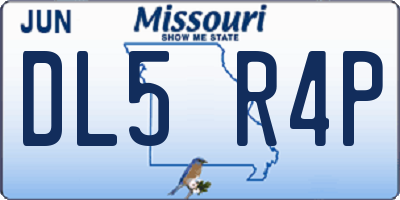 MO license plate DL5R4P