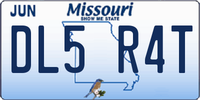 MO license plate DL5R4T