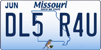 MO license plate DL5R4U