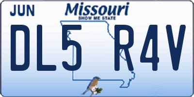 MO license plate DL5R4V