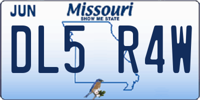 MO license plate DL5R4W