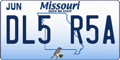 MO license plate DL5R5A