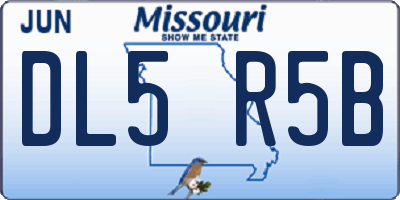 MO license plate DL5R5B