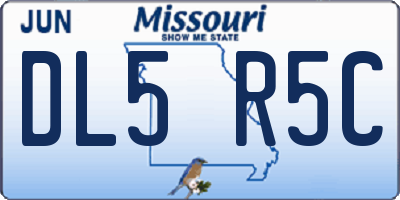 MO license plate DL5R5C
