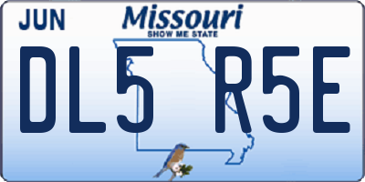 MO license plate DL5R5E