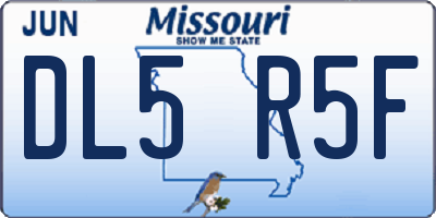 MO license plate DL5R5F