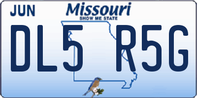 MO license plate DL5R5G