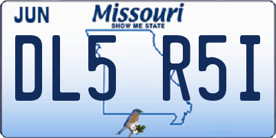 MO license plate DL5R5I