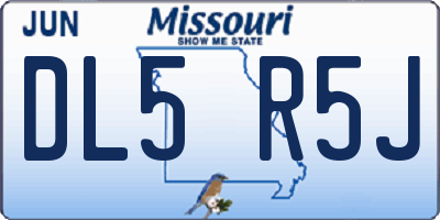 MO license plate DL5R5J