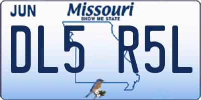 MO license plate DL5R5L