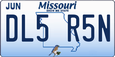 MO license plate DL5R5N