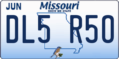 MO license plate DL5R5O
