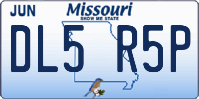 MO license plate DL5R5P