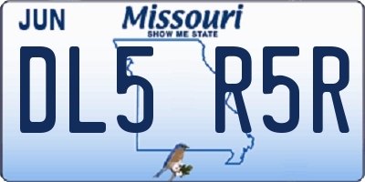 MO license plate DL5R5R