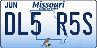 MO license plate DL5R5S